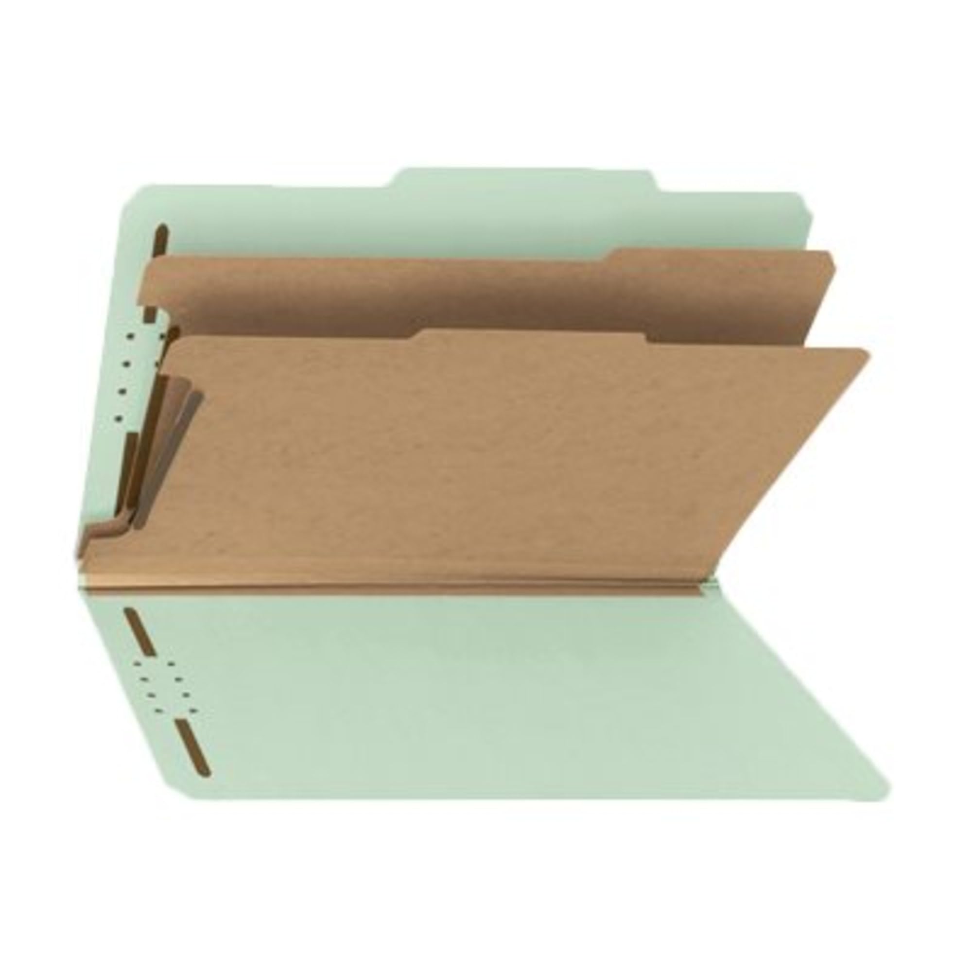 Smead 100% recycelte Presskarton-Klassifizierungsmappe, 2 Trennwände, 5,1 cm Erweiterung, legale Größe, grau/grün, 10 Stück pro Box (19022)