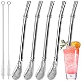 Leicht zu reinigen: Der Edelstahlstrohhalm kann leicht mit der kostenlosen Reinigungsbürste gereinigt werden, und die lange und praktische Reinigungsbürste kann den Strohhalm gründlich reinigen, sodass Sie ihn sicher verwenden können