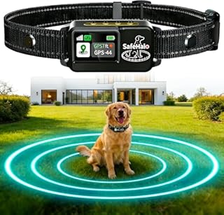GPS Wireless Dog Fence System – Adjustable 65-6800 ft, No Subscription Invisible Electric Anti Escape Collar Fence with 3 Training Modes, Waterproof. Stops Digging & Jumping, for Medium & Large Dogs