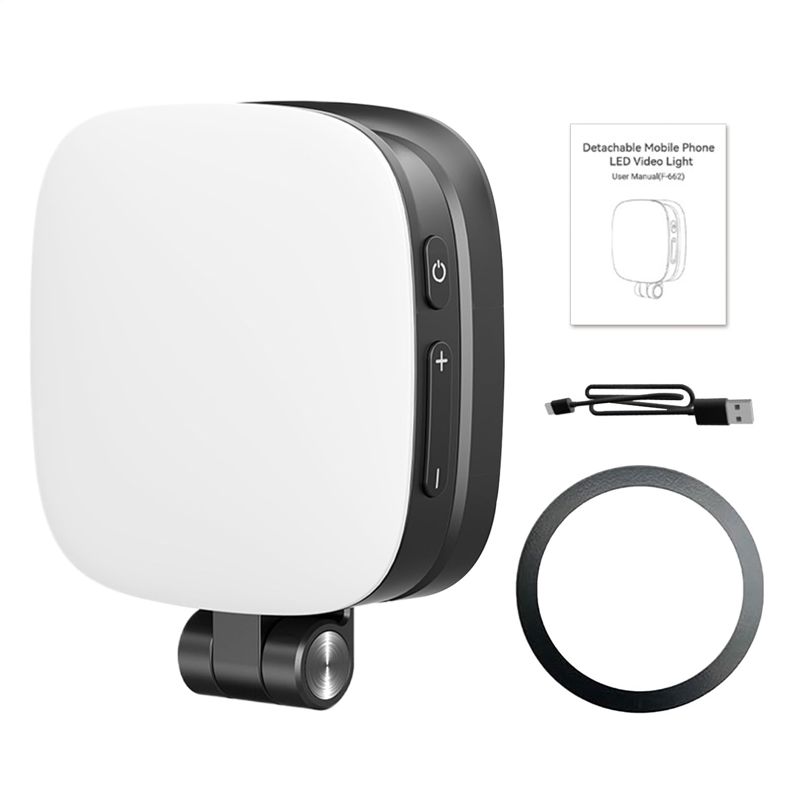 Luz magnética para teléfono con espejo ajustable y batería recargable portátil 8