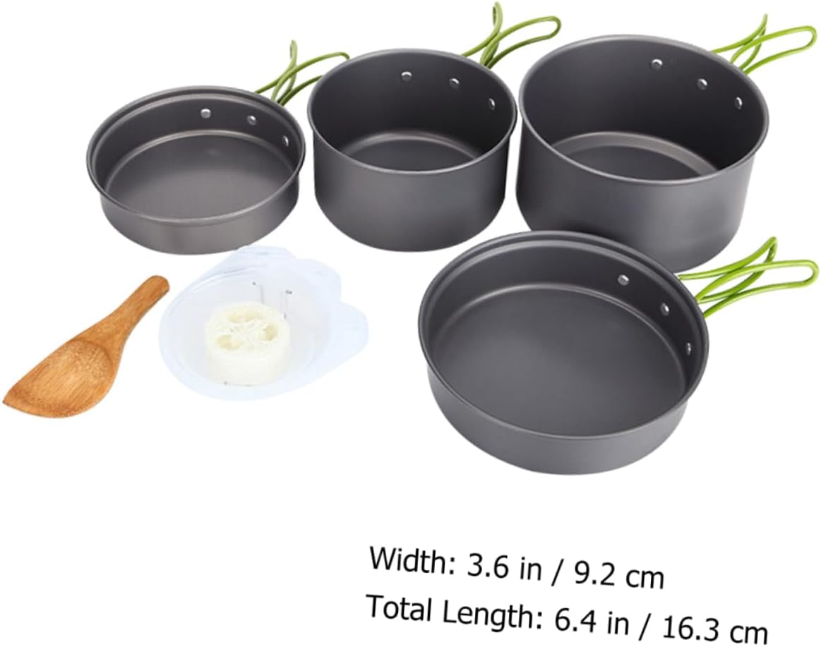 Person Enamel Camping Soup Pot Camp Cooking Set Utensils Non-Stick Cooking Pot for Outdoor