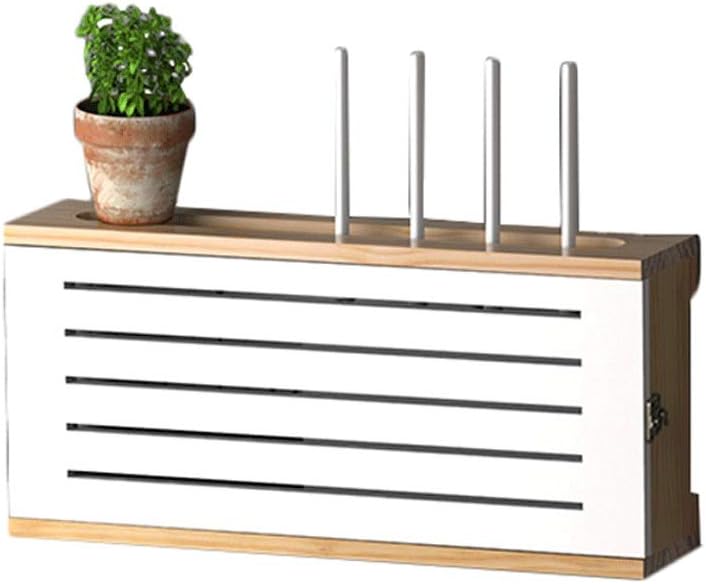 Storage Racks WiFi Router Shelf Socket Shielding Box Solid Wood Set-top Box Storage Rack Router Storage Box Wall Decoration Shelf