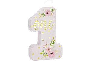 BLUE PANDA Floral Number 1 Pinata for Girls 1st Birthday