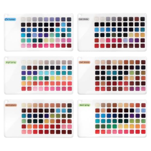 Fukaisu 6pcs Seasonal Color Analysis Swatch Cards, Soft Autumn Summer