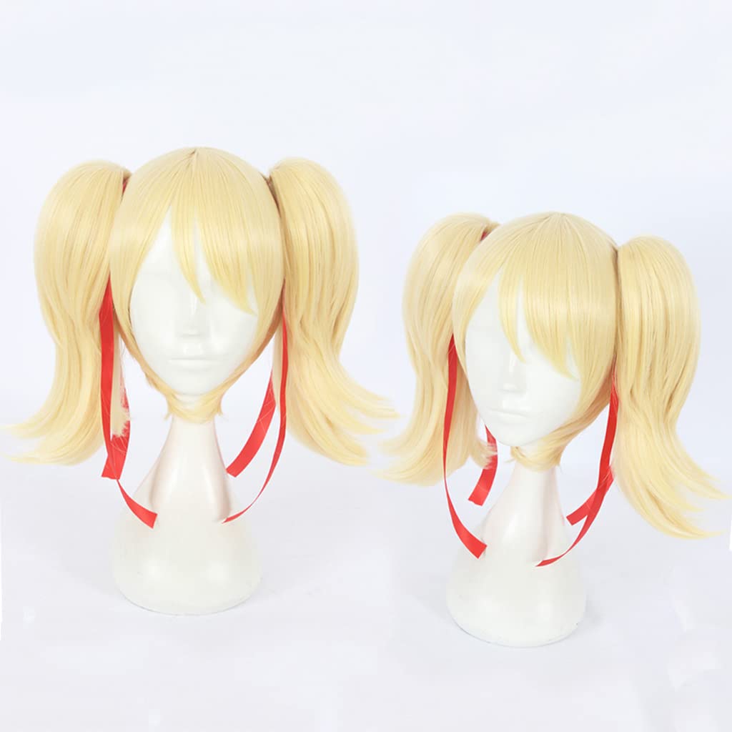 REYHSAnime Wig Mercy Cosplay Wig For Overwatch,Yellow Wig,Costume Halloween Wig,For Costume Party, Anime Show, Cosplay Event, Concerts, Daily wig(Color:Style B)
