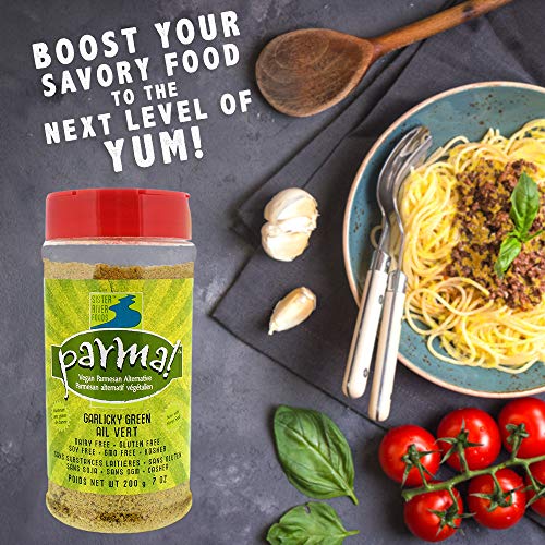 Parma! Vegan Parmesan - Garlicky Green, Dairy-Free and Gluten-Free Vegan Cheese (7 Ounce, Pack of 2)