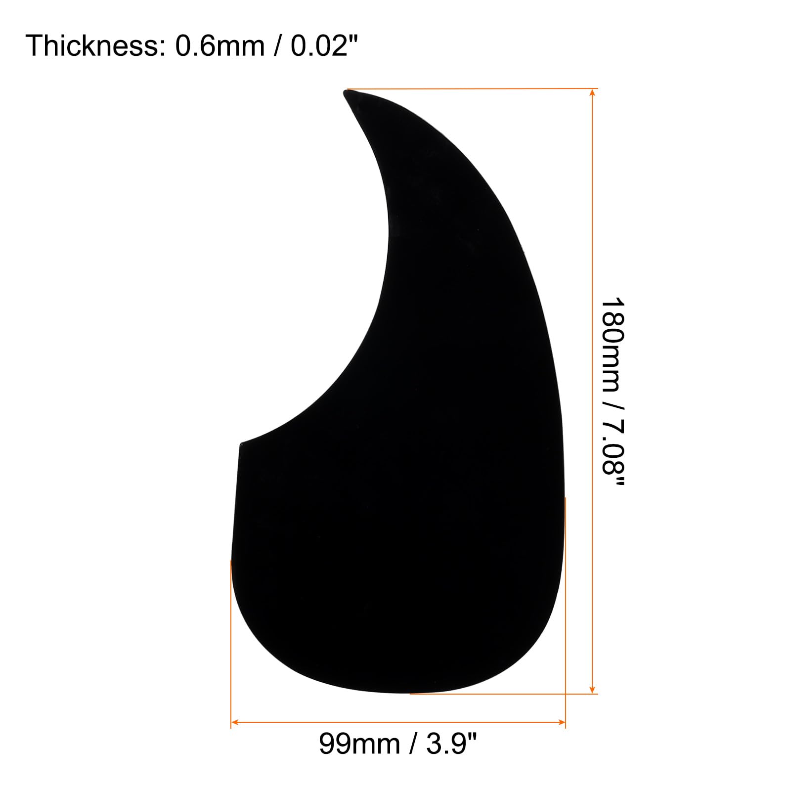 sourcing map Acoustique Guitare Pickguard Apte 41Pouce Auto Adhésif Droitier Main Acoustique-Électrique Guitare Pièces Eau Gouttes Forme Transparent Paquet de 5