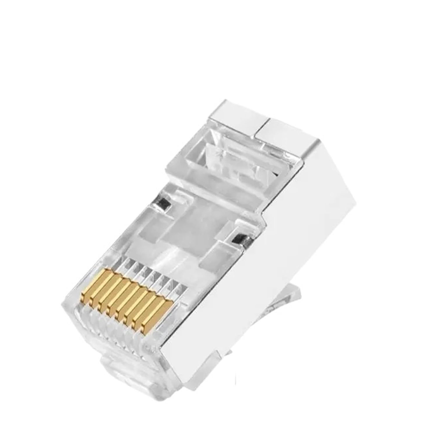 Gigabit RJ45 8P8C Cat6 Modular Plug Ethernet Cable Male Connector 1.1mm Pinhole with Carrier for 24-26AWG Cable(Cat6 FTP)