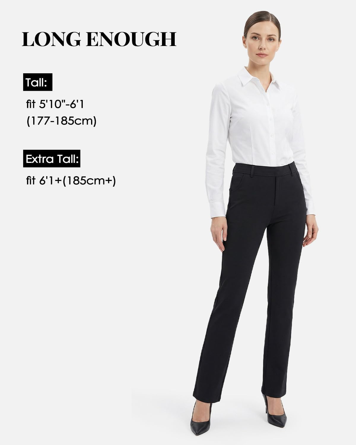 Zylioo Womens Tall Dress Pants 32" 34" Inseam Stretch Yoga Work Slacks Slim Straight Leg Business Casual Leggings