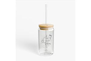 Personalized Home Weather Station Featuring 16Oz Glass Can with Lid and Straw
