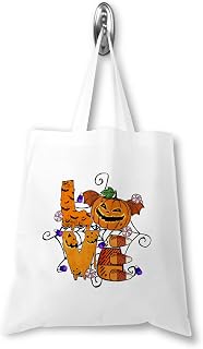 Love Halloween tote bag, Personalised Halloween tote bag, Halloween tote bag for trick or treat, Halloween gifts in the UK, Halloween in the UK, Horror gift bag, Halloween 2022 (White)