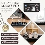 RJ Displays 6 Pack Stackable Jewelry Tray Set, Stackable Plastic Jewelry Organizer Tray, Jewelrys Drawer Organizers, Drawers Inserts, Earring Organizer for Women Perfect Trays (Black) 14.75x8.25x1 IN - Image 5