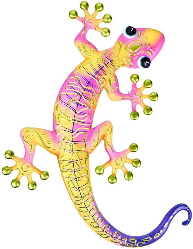Metal Gecko Wall Decor - Green