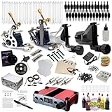 Professional Tattoo Kit Hildbrandt Machine Gun + Needle + Power Supply + Inks + Case (Professional Coil and Rotary)