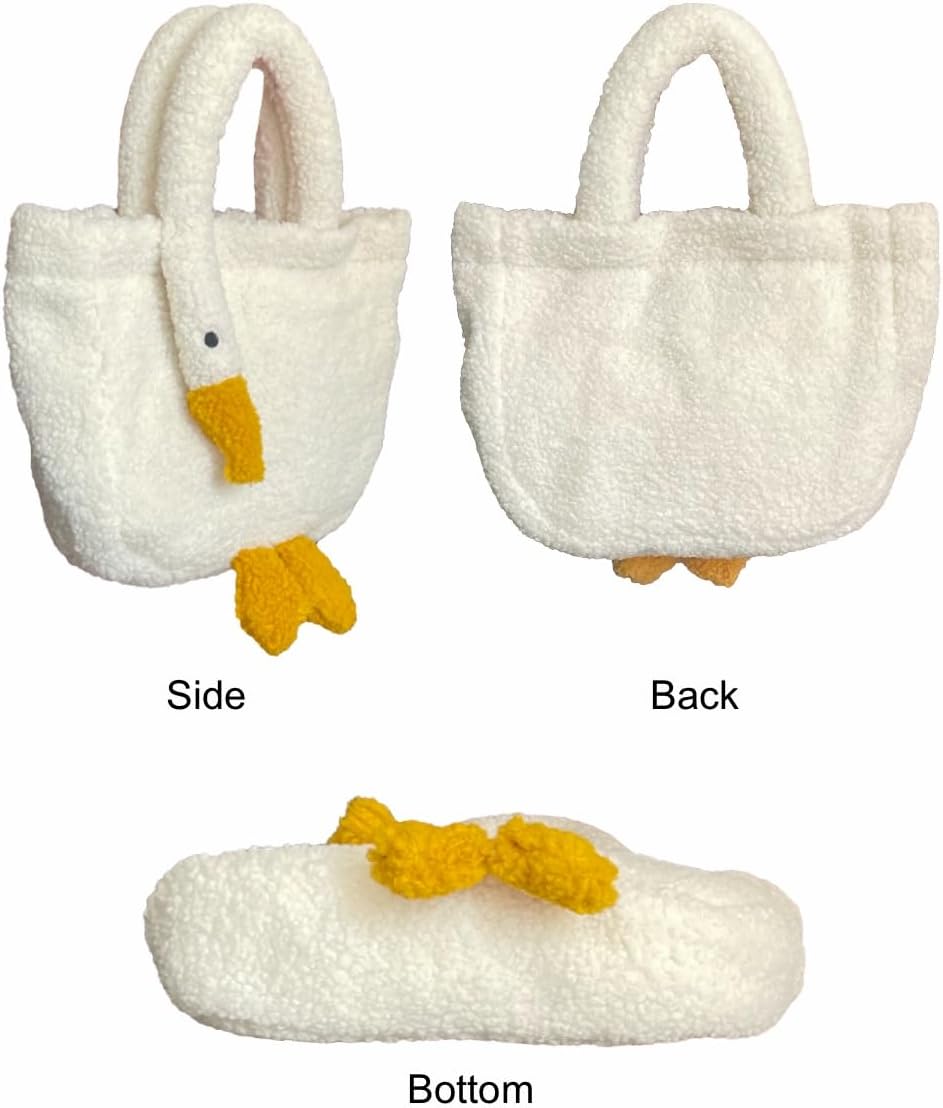 Women Cute Plush Goose Bag Funny Novelty Goose Purse Tote Handbag Shoulder Shopper Bag