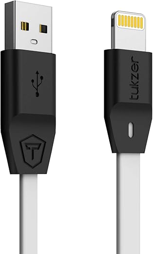 Tukzer Lightning Cable 8 Pin – Apple MFi Certified – 2.4Amp Fast Charge (White- 3.2 feet) (TZ-CS-103-WHITE-N)