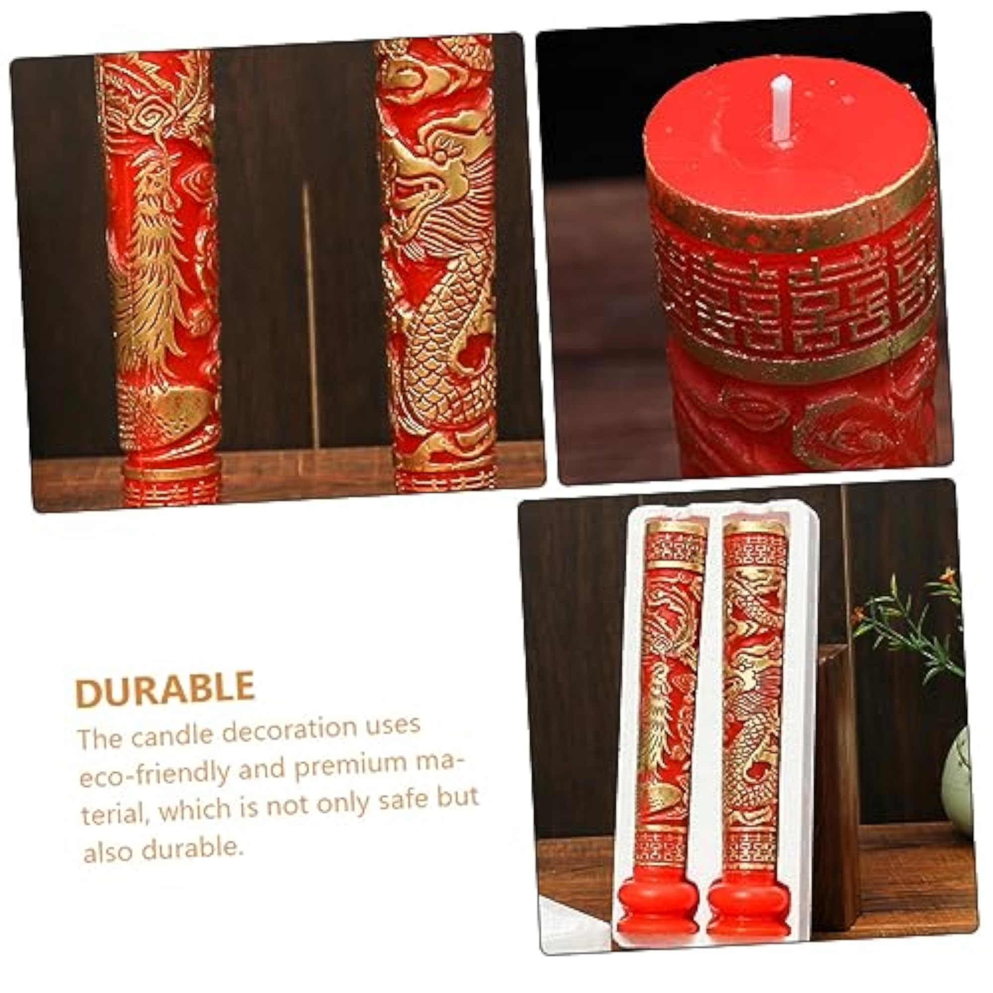 Chinese Wedding Candles Dragon Phoenix Decorative Candle Adornments
