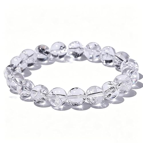 NIBHZ Crystal Stretch Bracelets for Women Handmade Natural Stone Beaded Bracelet Yoga Protection Jewelry Gift,9mm