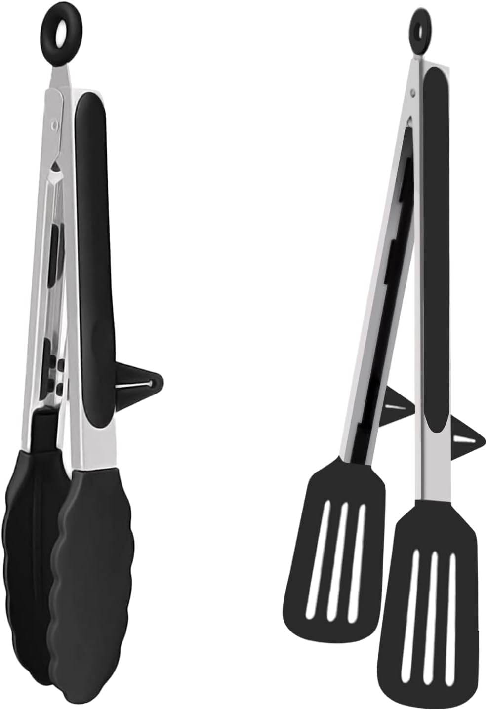 Hongtellor Kitchen Tongs2 Pack Kitchen Tongs w/ Resting Gadget Non