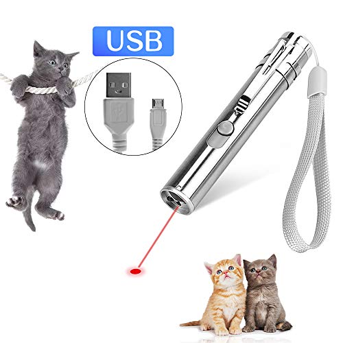 HapFun Interactive Cat Toys,3 in 1 Pets Chaser Wand Training Tools with USB