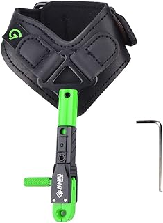 ZSHJGJR Archery Compound Bow Release Aids 360Â° Swivel Caliper Shooting Left & Right Hand Adjustable Black Wrist Strap (Green)