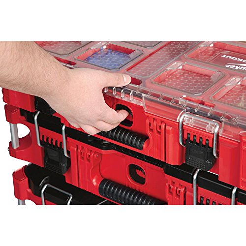 Milwaukee PACKOUT 11-Compartment Small Parts Organizer, Versatile and Durable Modular Storage Syatem, Impact Resistant and Weather Sealed with Heavy Duty Latches and Reinforced Hinge