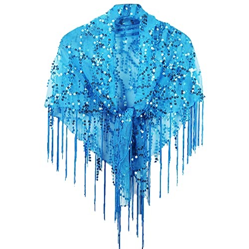 Whitewed Flapper Tassel Sequin Beaded Wraps Shrugs Capelet Shawl Shoulder Cover up