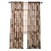 Renaissance Home Fashion Jasmine Tile Print Sheer Rod Pocket Panel, Mocha, 56-Inch by 84-Inch