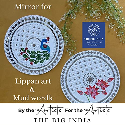 Image of Ceramic Cones & Mirror for Arts & Crafts, Lippan Art, Mandana Art, Texture, Pottery, Liner, DIY Decorative Purposes Kit for Artist, Hobbyists, Boys, Girls Above 5 Year+ (10 Cone & 7 Mirror)