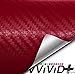 VViViD XPO Burgundy Dry Carbon Fiber 1ftx 5ft Vinyl Wrap Roll with Air Release Technology