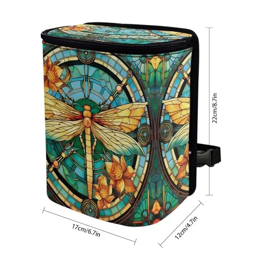 Image of DISNIMO Dragonfly Car Trash Can Easy-to-Install Car Accessory Interior, Leak-Proof Car Garbage Can Bin Organizer Storage Bag for The Back Seat of Any Cars, Sedans, SUVs & Trucks