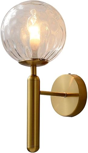 Miniatura 13 de KCO Lighting - Lámpara de pared moderna dorada de mediados de siglo, industrial mate, globo de cristal, lámpara de pared para dormitorio, luz de