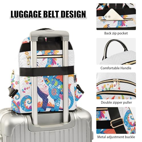 Image of ALAZA Cute Dragon Cartoon Small Backpack Purse for Women Travel Bag Fashion Daypack Back Pack Shoulder Bag