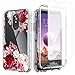 ACKETBOX LG Stylo 4 Phone Case, Heavy Duty Hybrid Impact Defender Shockproof Clear Flofal Design Three Layer Full-Body Protective PC Back Case+Bumper and TPU Cover for LG Stylo 4(Flowers-03)
