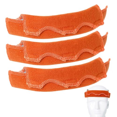OCQOTAT 3PCS Hard hat Liner- Hard hat Sweatband Replacement,Hardhat Sweatband Washable, Flame Retardant Cotton Hard Hat Accessories Sweat for Welding Helmet, Construction Hats, Chainsaw Helmet Men