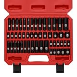 Mayouko 50PCS 1/4 Inch Drive Master Impact Socket Set,Metric/SAE,Deep/Shallow,6 Point,CR-V, 5/32 Inch - 9/16 Inch, 4mm - 15mm