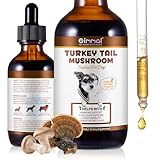 Turkey Tail Mushroom for Dogs, Natural Turkey Tail for Dogs Mushroom Supplement Support Immune & Digestive Health, Pet Liquid 5X Mushrooms with Turmeric & Probiotic - Vegan, Alcohol-Free, 60ml