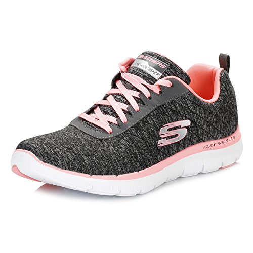 Skechers Women's Flex Appeal 2.0 Sneaker,black coral,7.5 M US
