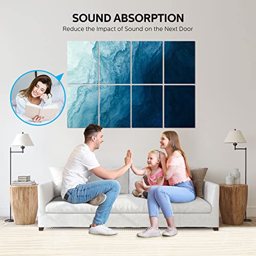 Acouxtro Sound Dampening Panels 8 Pack, Abstract Fluid Art Acoustic Panels Sound Absorbing Peel And Stick, Sound Proof Panel For Wall Decor, Studio Recording Acoustical Wall Panels, 47X31X0.4Inch #TOP6