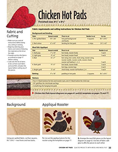 Quilted Projects with Wool and Wool Felt: Easy Techniques with Full-Size Templates (Design Originals) - Image 3