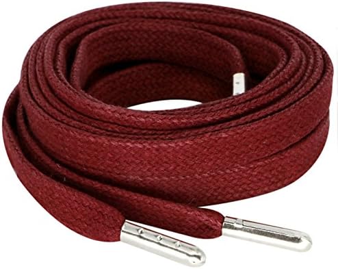 Flat Wax Shoelaces with Metal Tips for Sneakers Length 125CM Dark Brown Color Silver Aglets