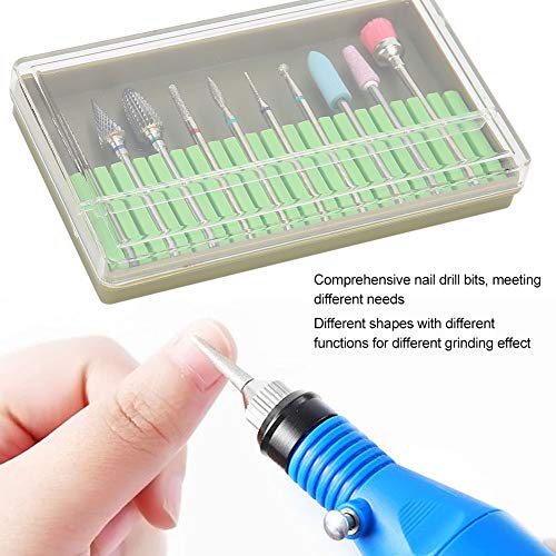 Set de 10 piezas de puntas para taladro de uñas miniatura 3