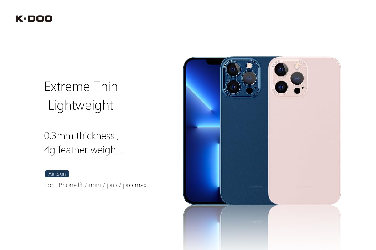 FASHINA KZDOO Air Skin | Ultra Thin Lightweight Case Cover | Compatible with iPhone 13 Pro Max | European Technology Material | Hard Phone Case | Wireless Charging, White