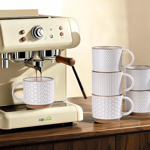Tasses à café empilables céramique moderne texturée haute qualité 350 ml