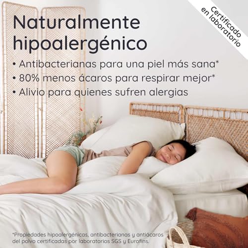 Funda nórdica 200x200 bambu para cama 140 cm sábanas verano e invierno beige 7