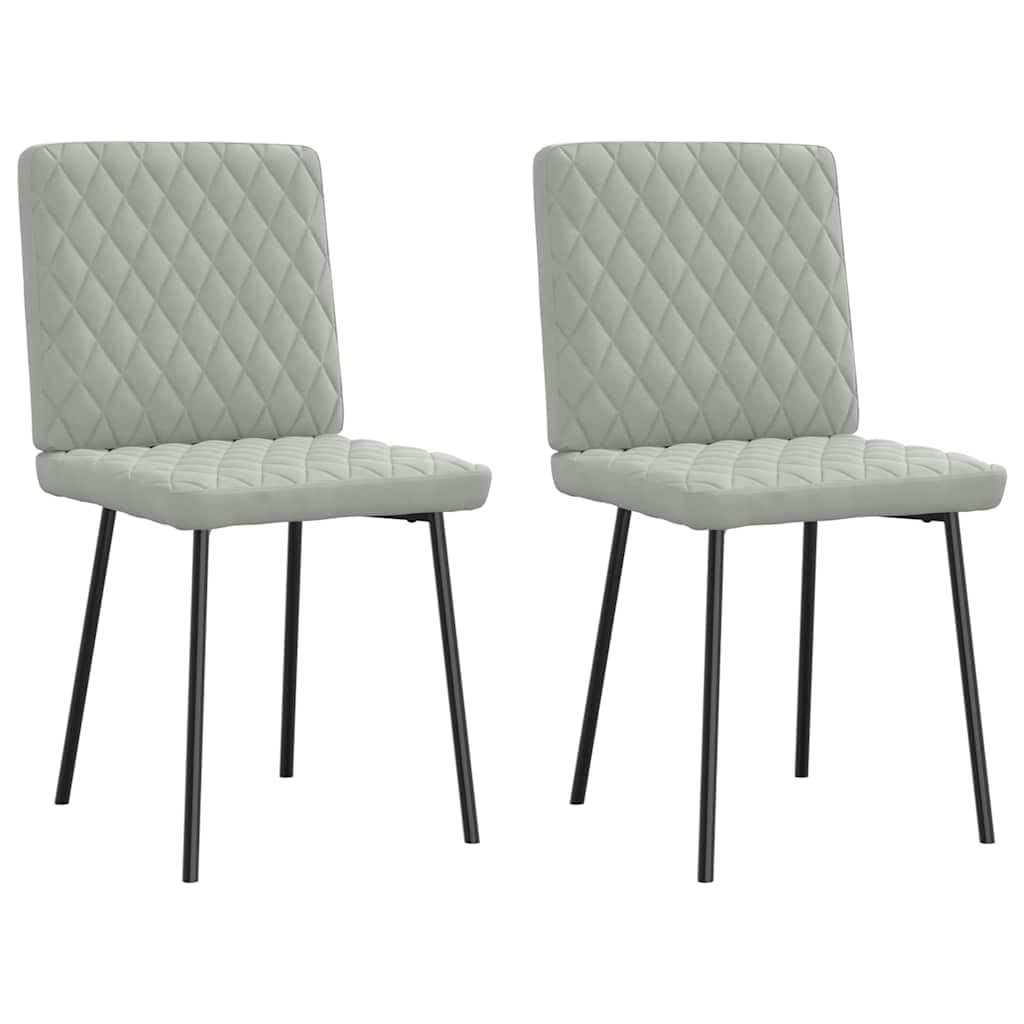 Chaises de salle à manger velours gris clair lot de 2, mobilier d'extérieur et patio