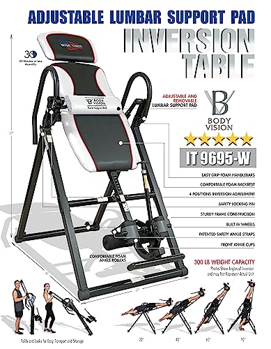 Body Vision IT 9695-W Deluxe Heavy Duty Therapeutic Inversion Table - Image 3