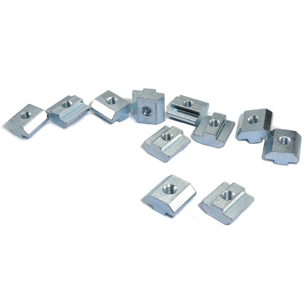 1000pcs 500 unids placa de zinc recubierta M3 M4 M5 ranura T bloque t tuerca deslizante for 2020 Perfil ranura T Tuerca extrusiones de aluminio DUO ER (Size : 20S M4 500PCS)