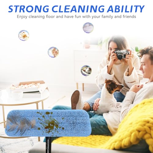 Image of Replacement Microfiber Pad Fit for Rubbermaid Commercial 18 Inch and 17 Inch Mop - 10 Pack Wet & Dry Commercial Cleaning Reusable Refills Fit for Any Microfiber Flat Mop 18 inch 17 inch - Trapezium