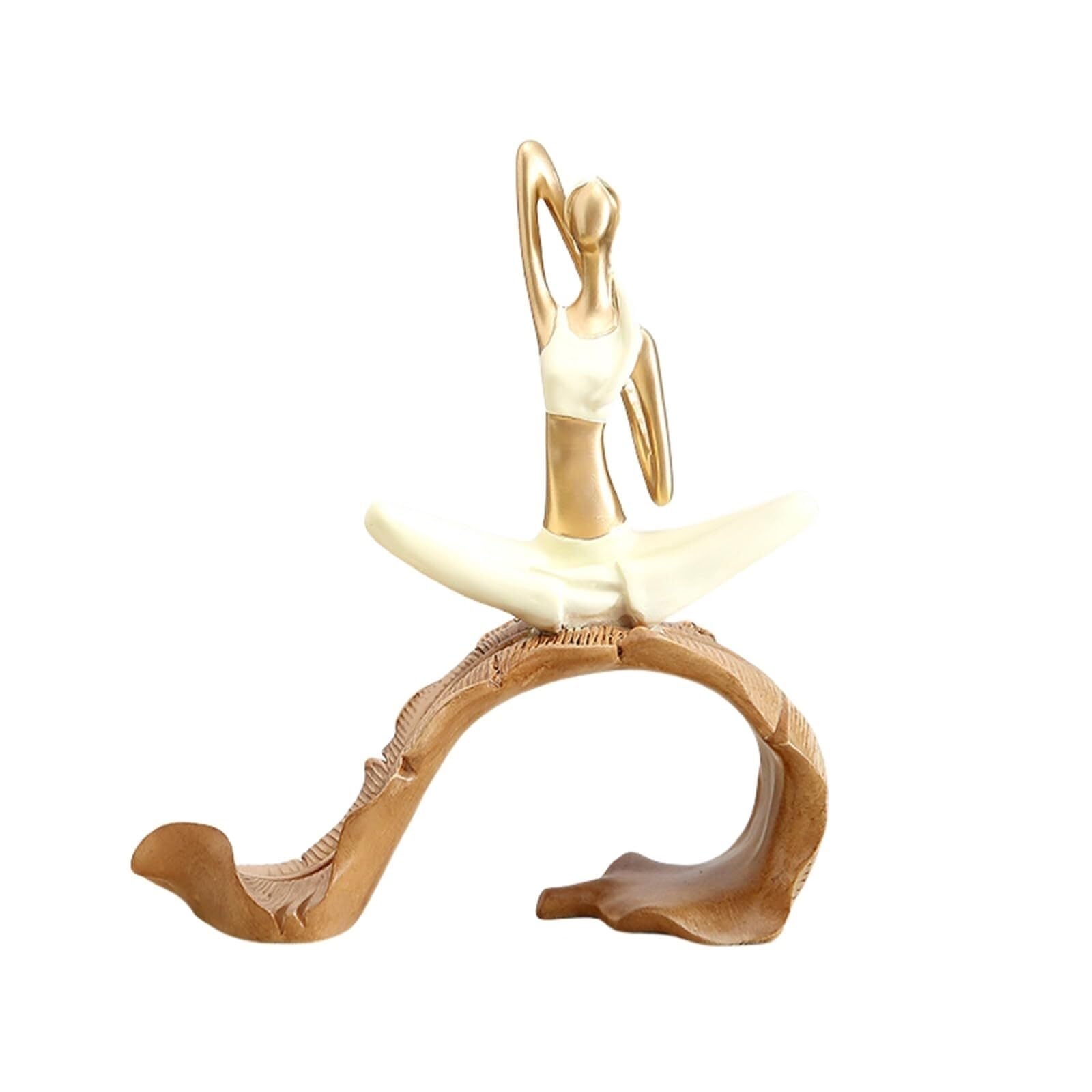 Sculpture décorative fille yoga en résine aux finitions artistiques D1